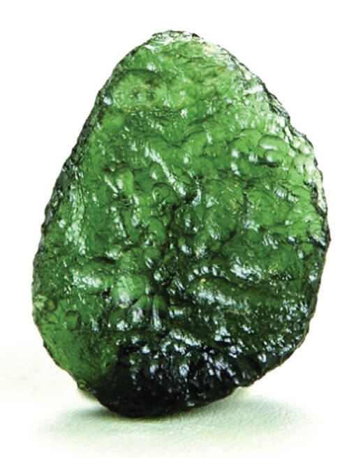 Sample of moldavite gemstone from JDMIS' gemmology course